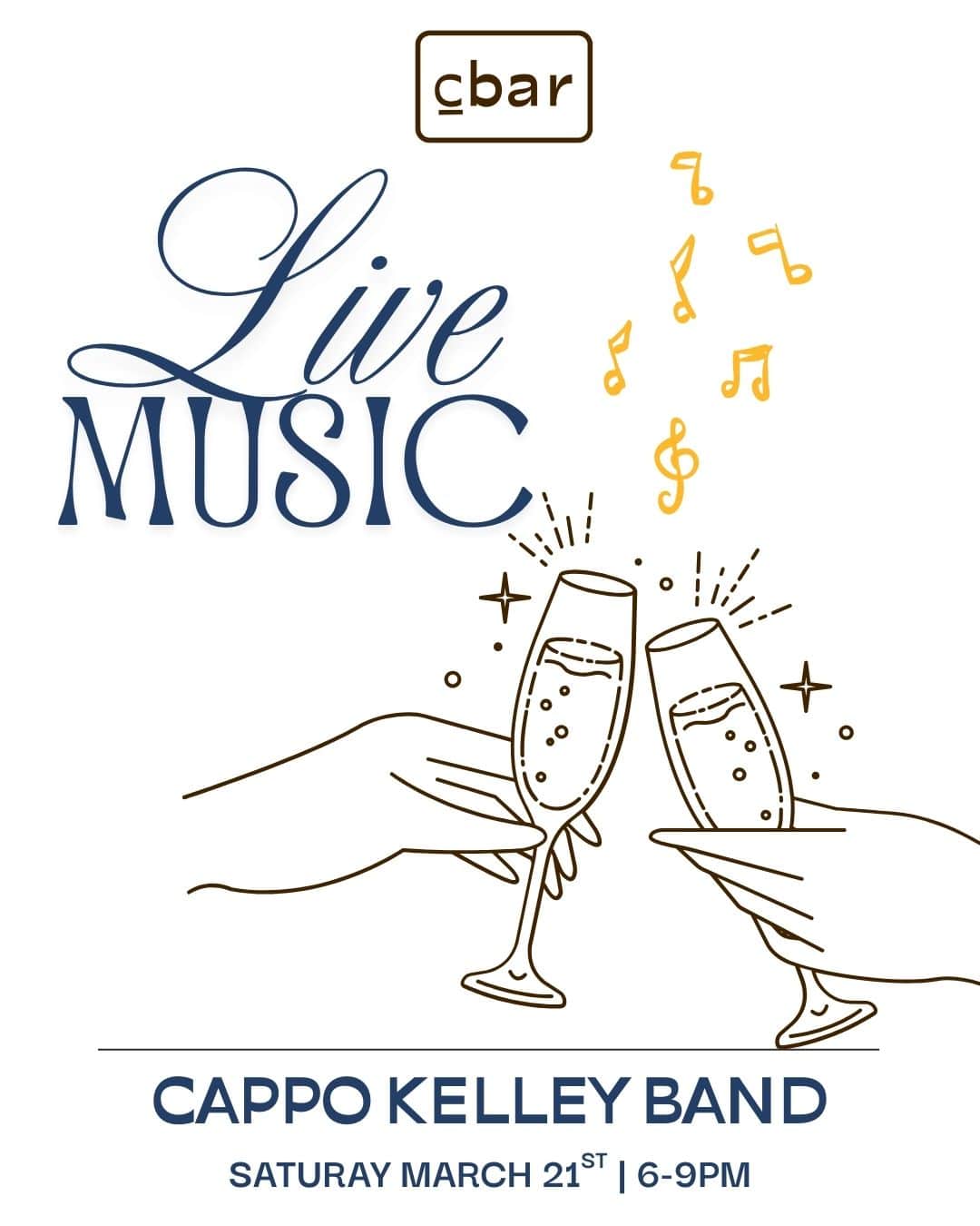 Cbar is Carlsbadโs favorite wine bar and hang out spot for locals and tourists alike, located in the heart of Carlsbad Village. Wine and dine with the touch of live music while enjoying sommelier-selected wines and an elevated chef-driven menu in a cozy, welcoming atmosphere. Evenings here fill up fast once the music begins, and itโs easy to see why โ perfect for date night, girlsโ night, or a spontaneous night out that turns into your favorite plan of the week. Walk-ins welcome when available. Reservations recommended via OpenTable.