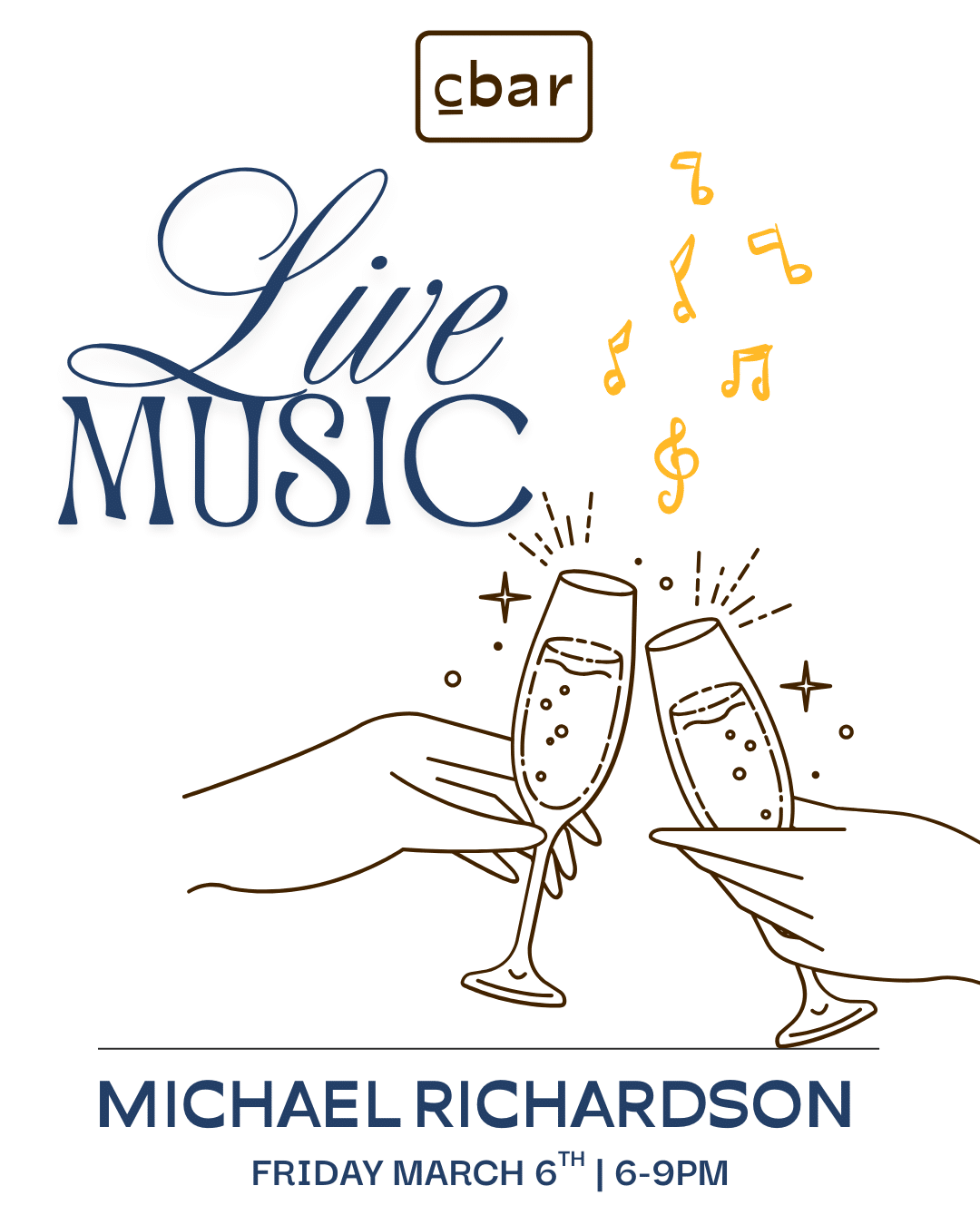 Cbar is Carlsbadโs favorite wine bar and hang out spot for locals and tourists alike, located in the heart of Carlsbad Village. Wine and dine with the touch of live music while enjoying sommelier-selected wines and an elevated chef-driven menu in a cozy, welcoming atmosphere. Evenings here fill up fast once the music begins, and itโs easy to see why โ perfect for date night, girlsโ night, or a spontaneous night out that turns into your favorite plan of the week. Walk-ins welcome when available. Reservations recommended via OpenTable.