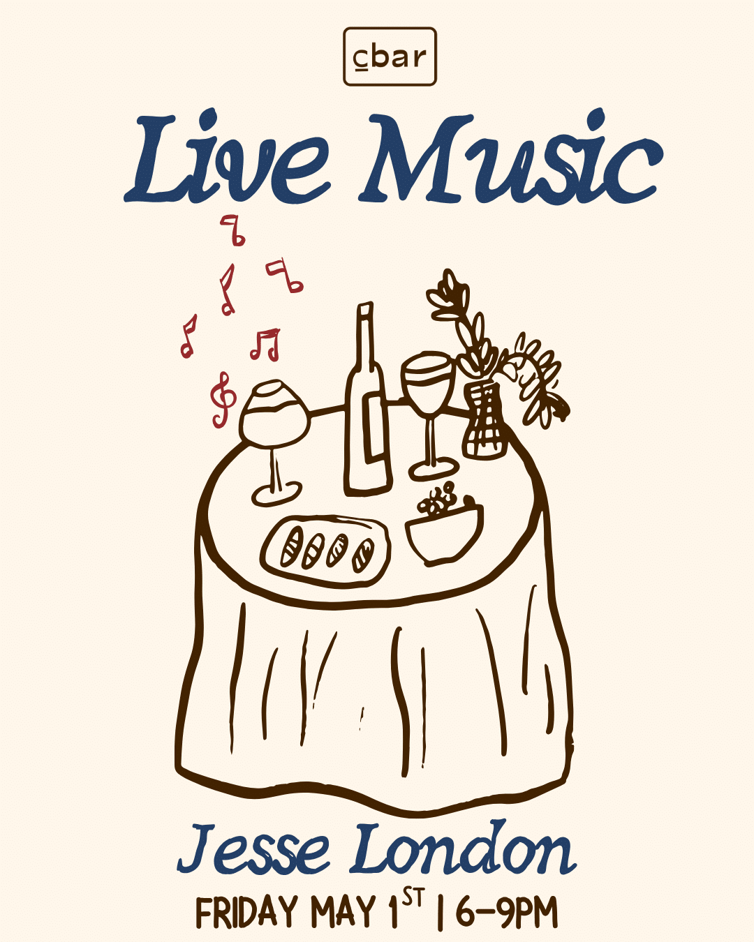 Cbar Live Music | Carlsbad Village Wine Bar & Nightlife Looking for live music in Carlsbad that actually feels like a night out? Welcome to Cbar. Tucked in the heart of Carlsbad Village, Cbar brings together live music, sommelier-selected wines, and a chef-driven menu for an experience that’s equal parts intimate and unforgettable. As the music starts, the room shifts — the energy builds, the wine flows, and suddenly, your “one glass” turns into your favorite night of the week. Perfect for date night, girls’ night, or a spontaneous evening that turns into something more. Seating fills quickly once live music begins — reservations are strongly recommended. Walk-ins welcome when available. Reserve your table via OpenTable.
