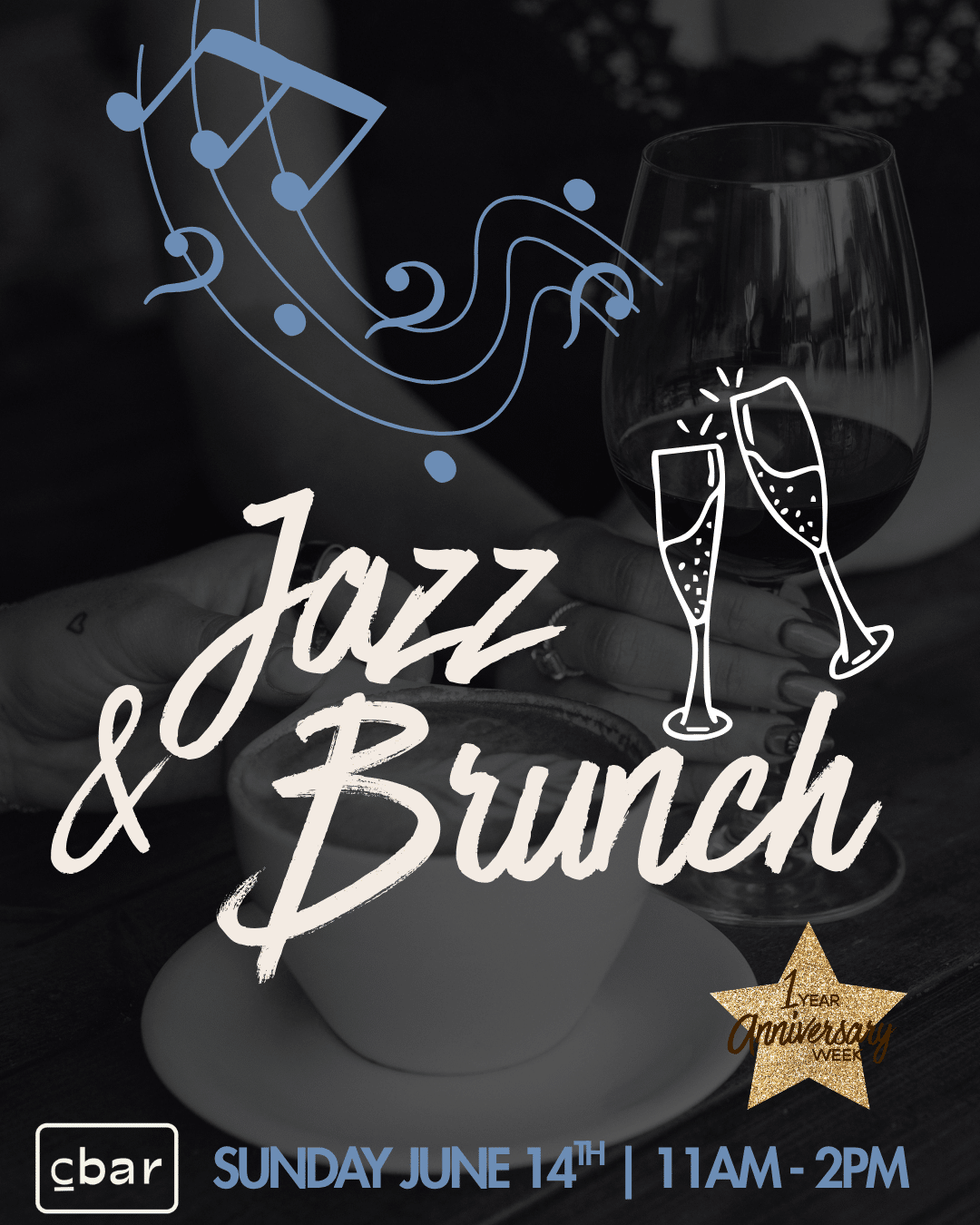 Sunday brunch, elevated. Jazz with Will Sumner.  ⁠ As part of Cbar’s One Year Anniversary Week, join us for a slow Sunday filled with live jazz, boutique wines, and coastal-inspired brunch in the heart of Carlsbad Village.⁠ ⁠ Settle in with chef-driven brunch favorites, bottomless mimosas, and one last taste of spring from our seasonal Barista Bar menu before summer arrives. Think spring lattes, espresso creations, and the kind of atmosphere that makes you want to linger a little longer.  ⁠ Sunday, June 14 • 11AM–2PM Live Jazz with Will Sumner Bottomless Mimosas Spring Brunch Features Before the Summer Menu Launch ⁠ A little jazz. A little bubbles. C you at the Bar. ⁠ Walk-ins welcome. Reservations recommended. Cbar • Carlsbad Village, just steps from the beach