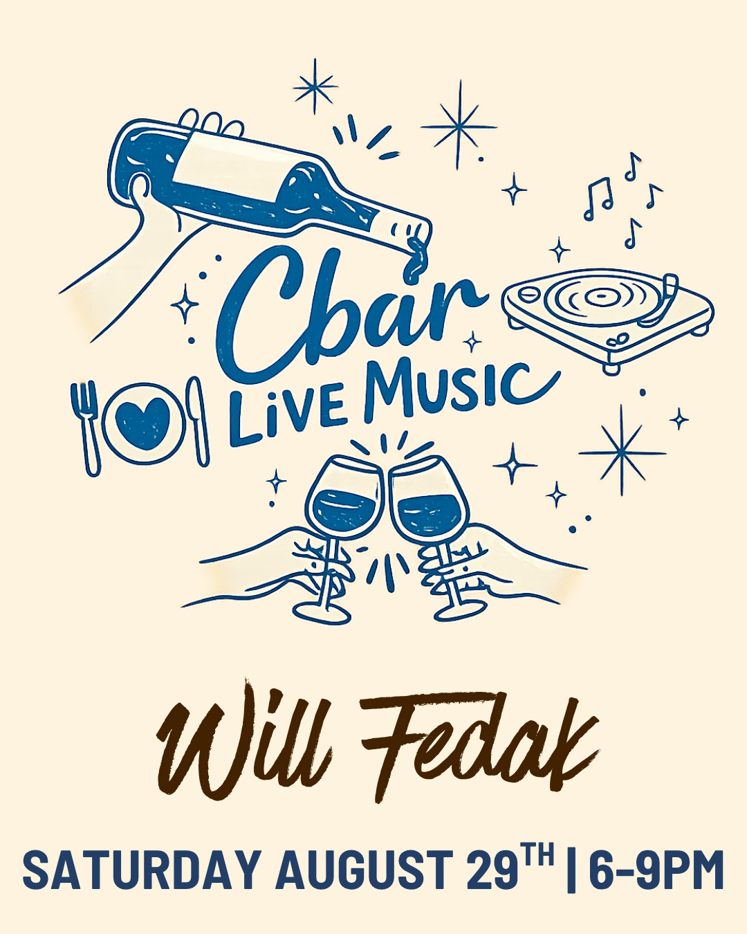 Cbar Live Music | Carlsbad Village Wine Bar & Nightlife Looking for live music in Carlsbad that actually feels like a night out? Welcome to Cbar. Tucked in the heart of Carlsbad Village, Cbar brings together live music, sommelier-selected wines, and a chef-driven menu for an experience that’s equal parts intimate and unforgettable. As the music starts, the room shifts — the energy builds, the wine flows, and suddenly, your “one glass” turns into your favorite night of the week. Perfect for date night, girls’ night, or a spontaneous evening that turns into something more. Seating fills quickly once live music begins — reservations are strongly recommended. Walk-ins welcome when available. Reserve your table here. C you at the Bar!