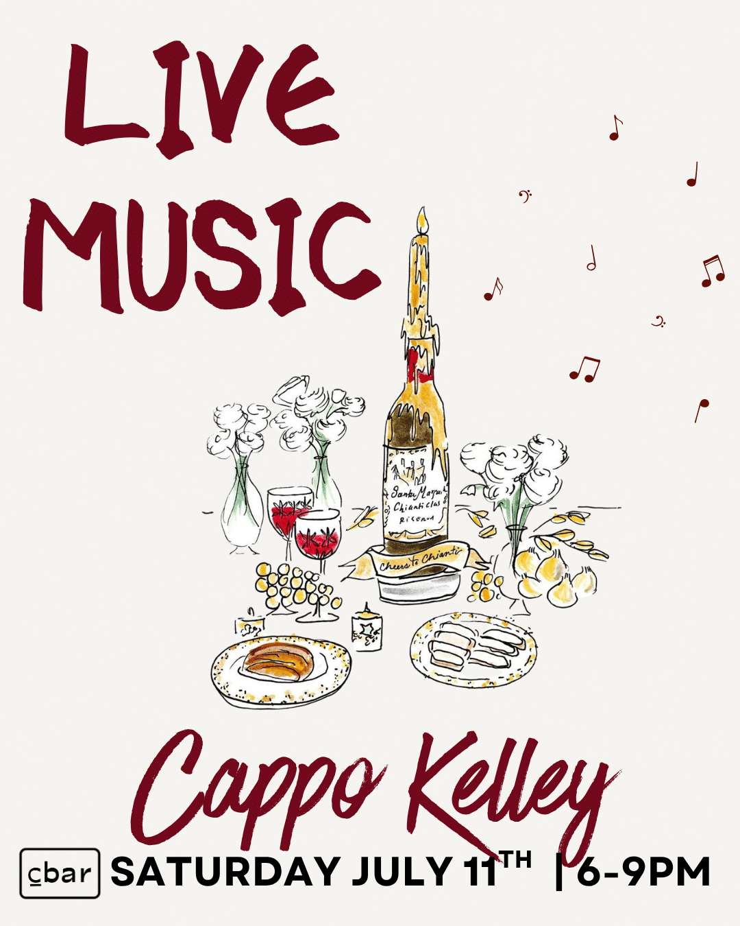 White Summer Party at Cbar Join us for an afternoon of Hampton Water Rosé, live music, and summer celebration in the heart of Carlsbad Village. Slip into your favorite all-white outfit and spend the afternoon sipping Hampton Water Rosé and Frosé, enjoying live reggae jazz with Cappo Kelley, and soaking up the coastal energy just steps from the beach. Sample Hampton Water Rosé from 3–6 PM, enjoy exclusive rosé specials, and enter for a chance to win one of two signed 1.5L Hampton Water bottles signed by Jon Bon Jovi. Saturday, July 11th 3 PM–Close Cbar | Carlsbad Village Hampton Water Rosé Samples (3–6 PM) Frosé Specials Live Music with Cappo Kelley Rosé Specials All Day Signed Bottle Giveaway White Attire Encouraged Gather your friends, raise a glass, and celebrate summer with us. Walk-ins welcome. Reservations recommended via OpenTable.